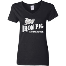 Load image into Gallery viewer, Flying Pig Ladies' 5.3 oz. V-Neck T-Shirt