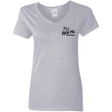 Load image into Gallery viewer, Flying Pig Ladies' 5.3 oz. V-Neck T-Shirt