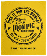 Load image into Gallery viewer, Risk It for the Brisket Cozy Plush Fleece Blanket - 50x60