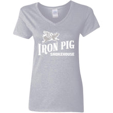 Load image into Gallery viewer, Flying Pig Ladies' 5.3 oz. V-Neck T-Shirt