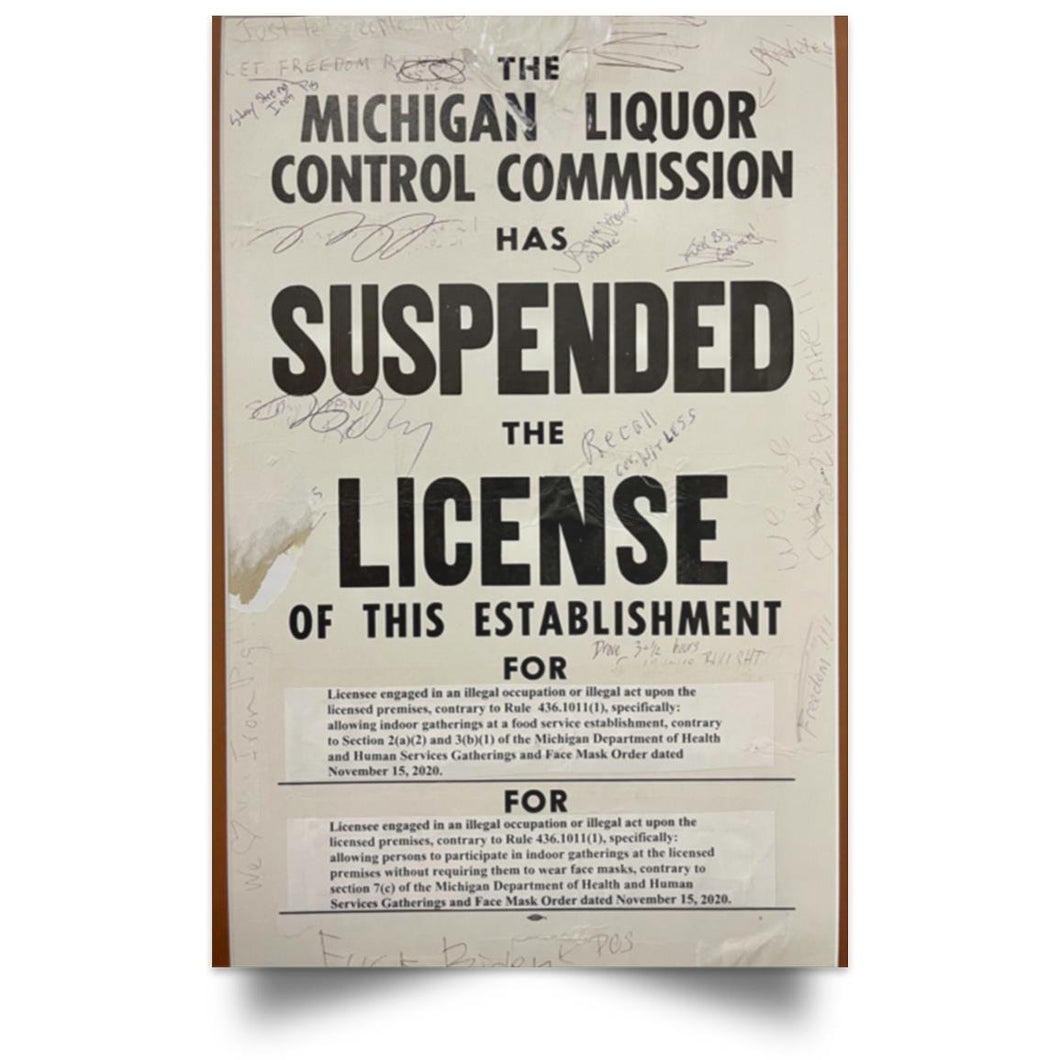 License Suspension Satin Portrait Poster