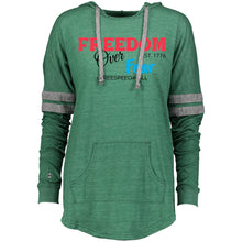 Load image into Gallery viewer, Freedom Over Fear Ladies Hooded Low Key Pullover
