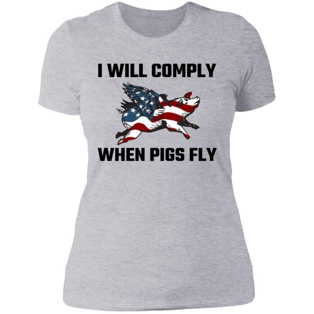 Pigs Fly Ladies' Boyfriend T-Shirt